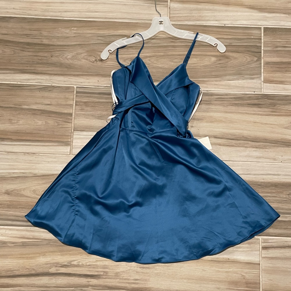 Blue mini wrap dress size 6